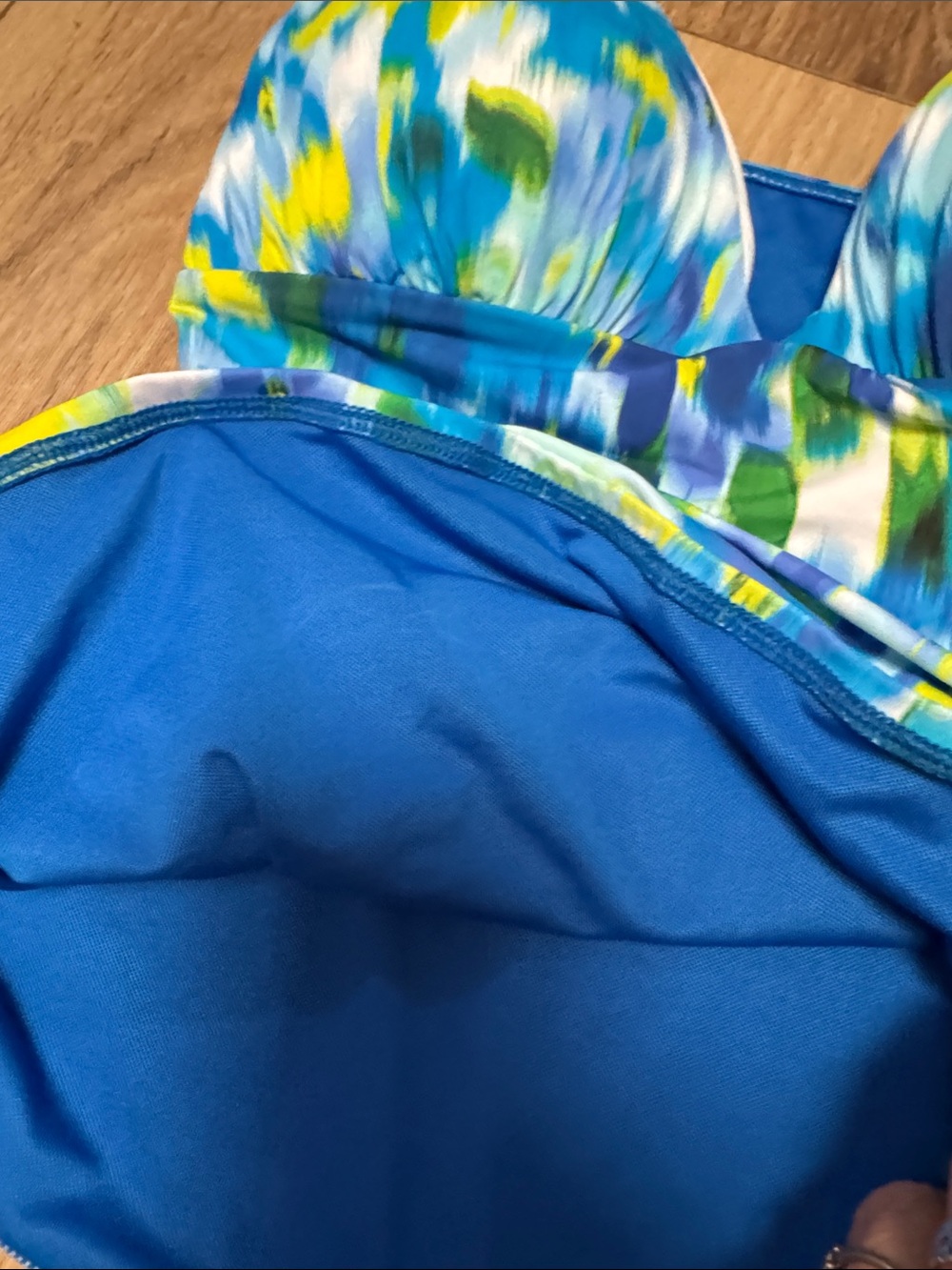 Bleu Rod Beattie NWT 8 Blue, Aqua and Yellow tie dye tummy control Tankini Top - Picture 7 of 10